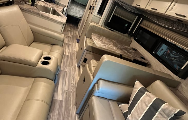 Interior space when slide outs retracted.