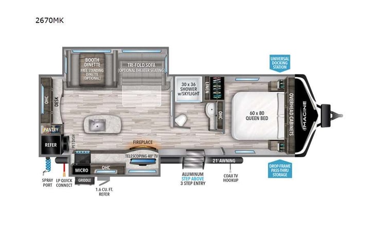 Representative floor plan provided by a trusted RVshare partner.