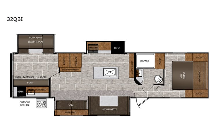 Representative floor plan provided by a trusted RVshare partner.