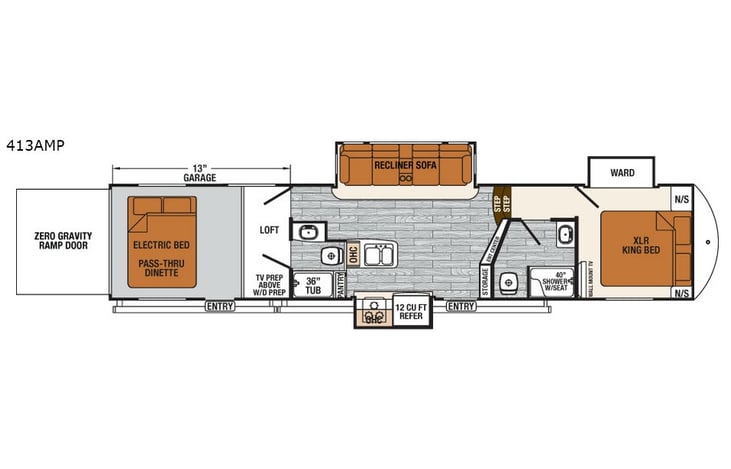 Representative floor plan provided by a trusted RVshare partner.