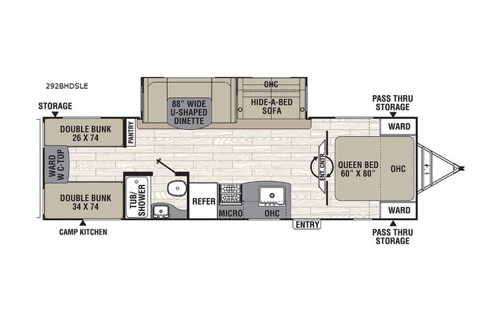 Representative floor plan provided by a trusted RVshare partner.