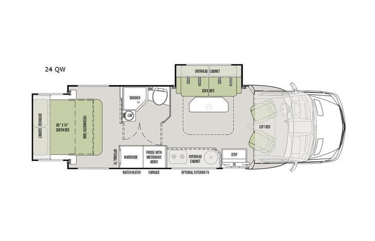 Representative floor plan provided by a trusted RVshare partner.