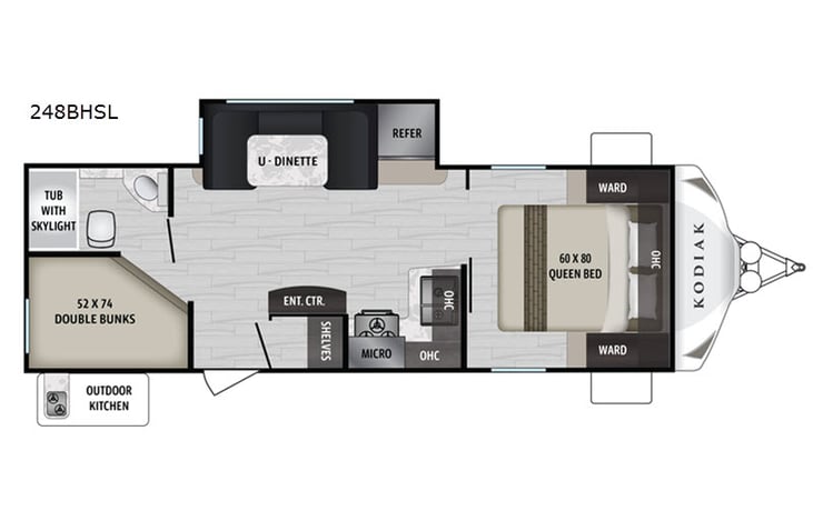 Representative floor plan provided by a trusted RVshare partner.