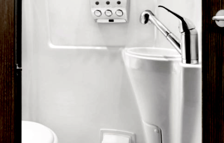 Full bath with hot-water shower