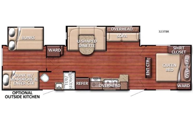 Representative floor plan provided by a trusted RVshare partner.