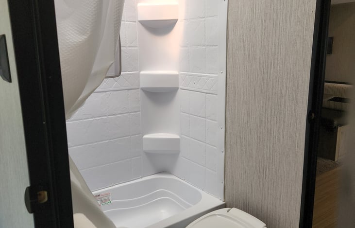 Expandable shower rod to give extra arm room!