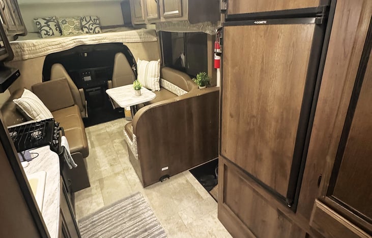 Spacious Refrigerator and plenty of storage.