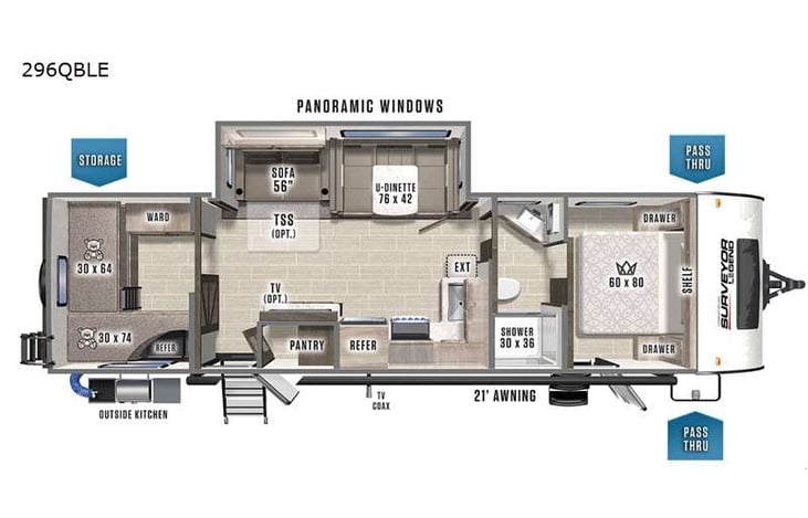 Representative floor plan provided by a trusted RVshare partner.