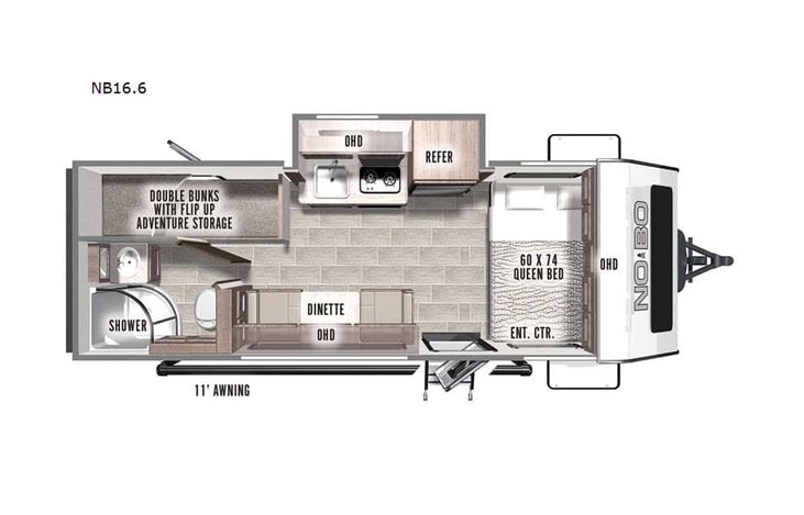 Representative floor plan provided by a trusted RVshare partner.