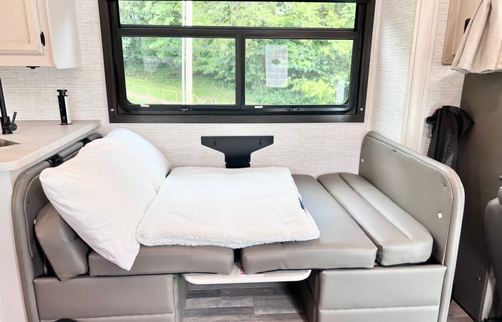 Dinette converted to a bed