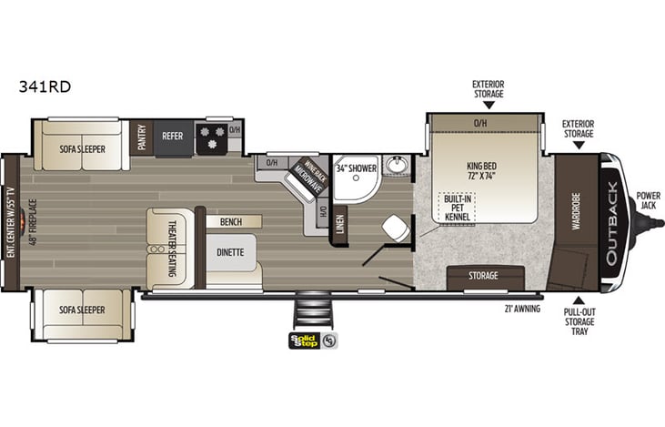Representative floor plan provided by a trusted RVshare partner.