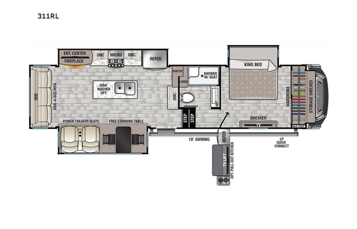 Representative floor plan provided by a trusted RVshare partner.