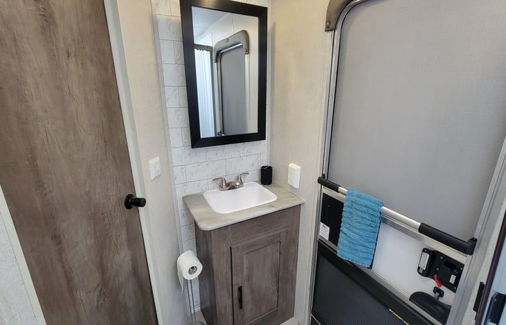 Bathroom Sink and Medicine Cabinet