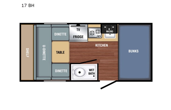 Representative floor plan provided by a trusted RVshare partner.