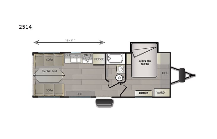 Representative floor plan provided by a trusted RVshare partner.