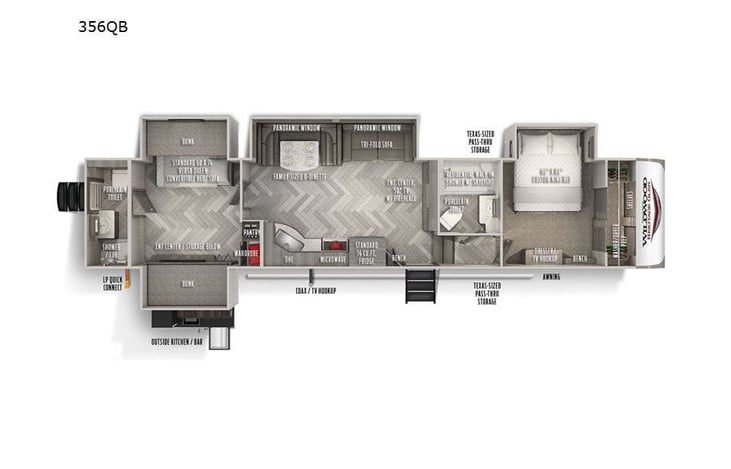 Representative floor plan provided by a trusted RVshare partner.