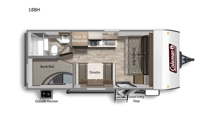 Representative floor plan provided by a trusted RVshare partner.