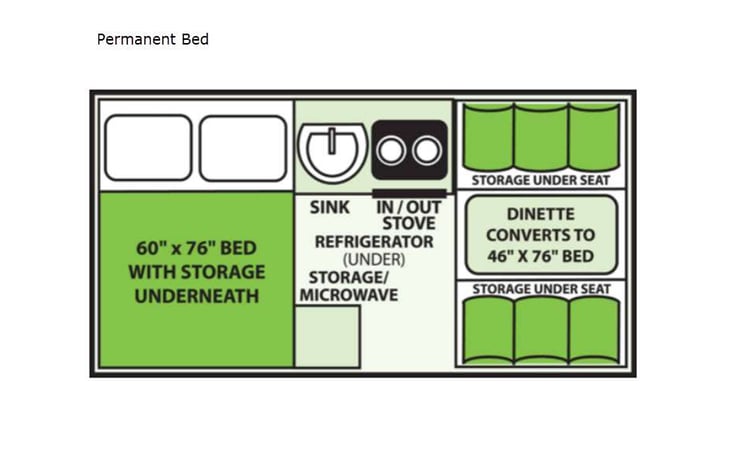 Representative floor plan provided by a trusted RVshare partner.