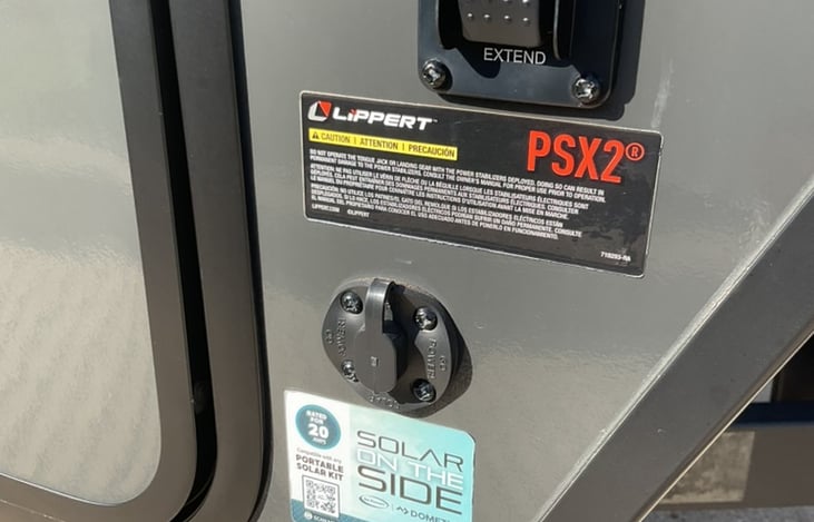 swith for power stabilizer jacks and below is additional solar panel hookup (not included).