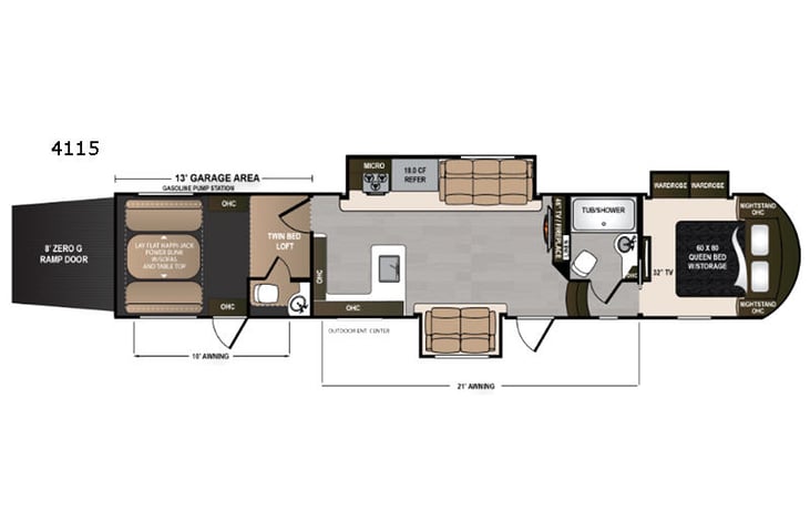 Representative floor plan provided by a trusted RVshare partner.
