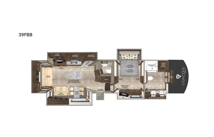 Representative floor plan provided by a trusted RVshare partner.