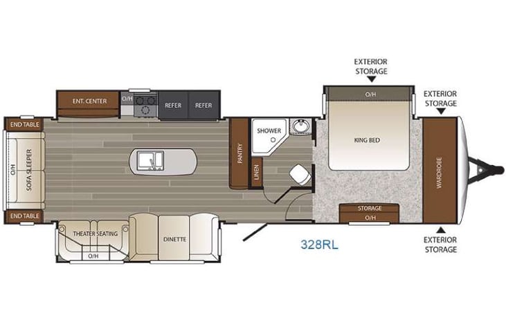 Representative floor plan provided by a trusted RVshare partner.