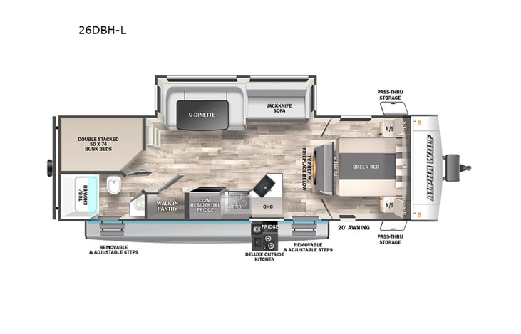 Representative floor plan provided by a trusted RVshare partner.