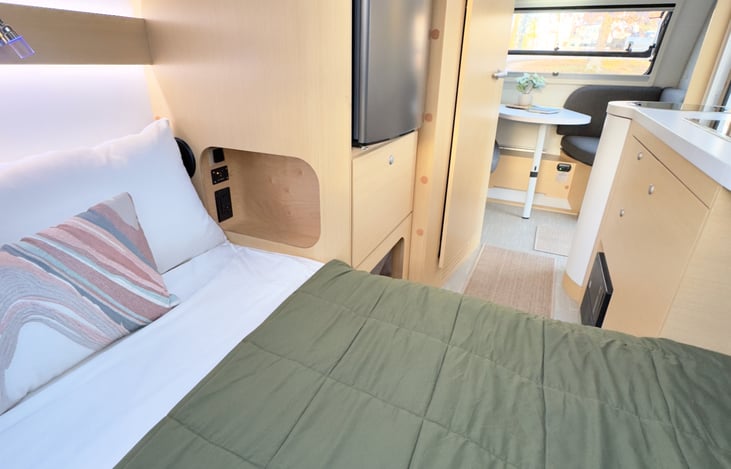 Beddy's zippered sheets make keeping the bed area tidy.