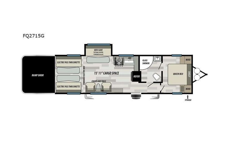 Representative floor plan provided by a trusted RVshare partner.
