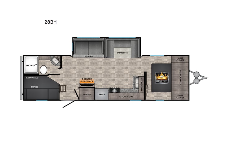 Representative floor plan provided by a trusted RVshare partner.