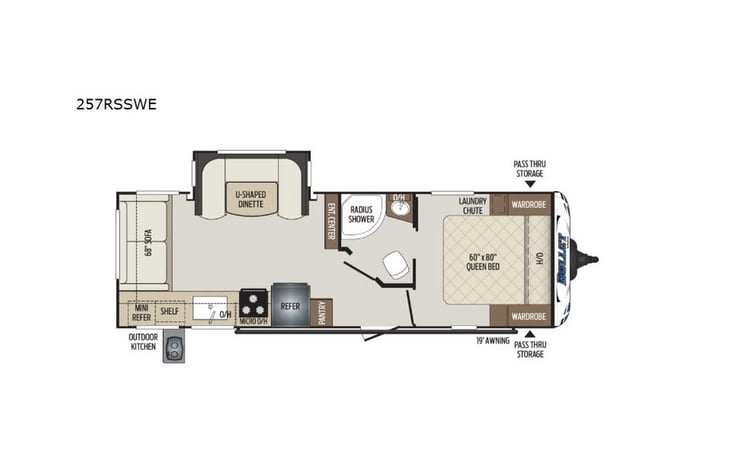 Representative floor plan provided by a trusted RVshare partner.