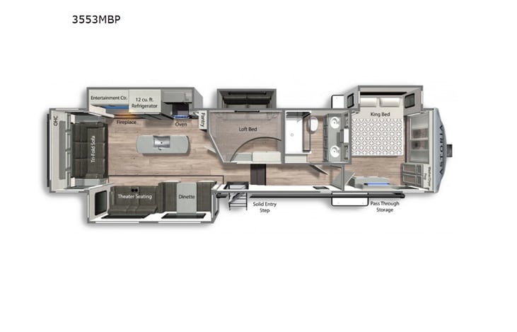 Representative floor plan provided by a trusted RVshare partner.