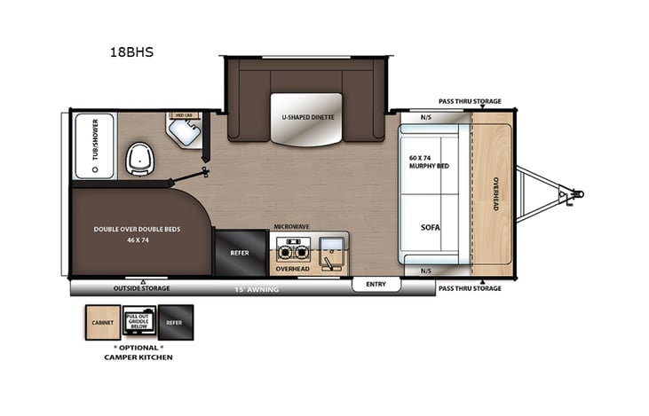 Representative floor plan provided by a trusted RVshare partner.