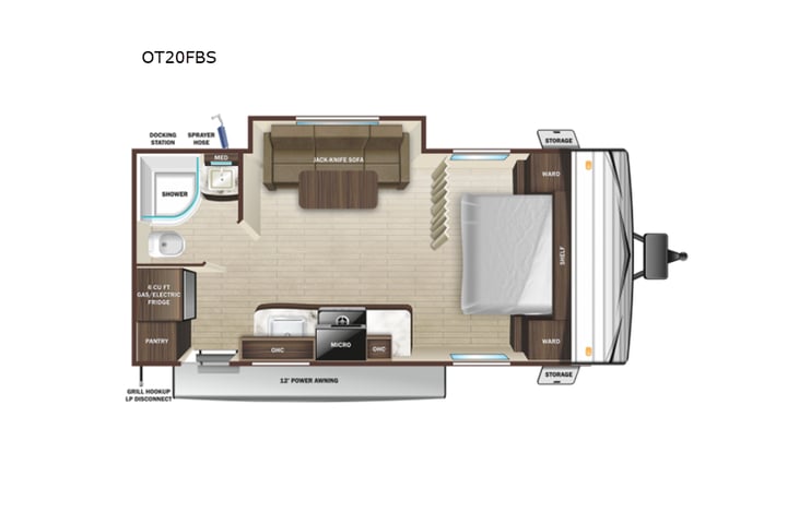 Representative floor plan provided by a trusted RVshare partner.
