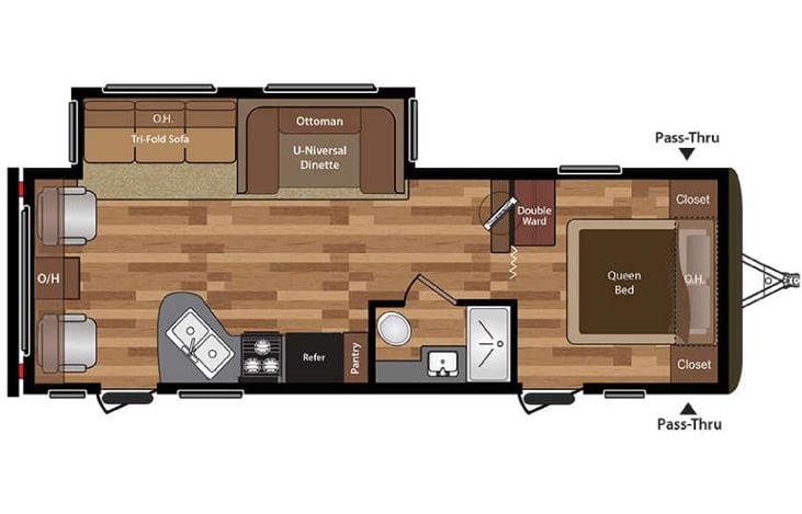 Representative floor plan provided by a trusted RVshare partner.