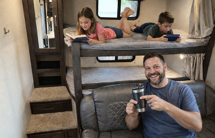 Family fun inside the RV.