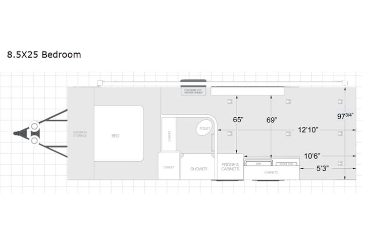 Representative floor plan provided by a trusted RVshare partner.
