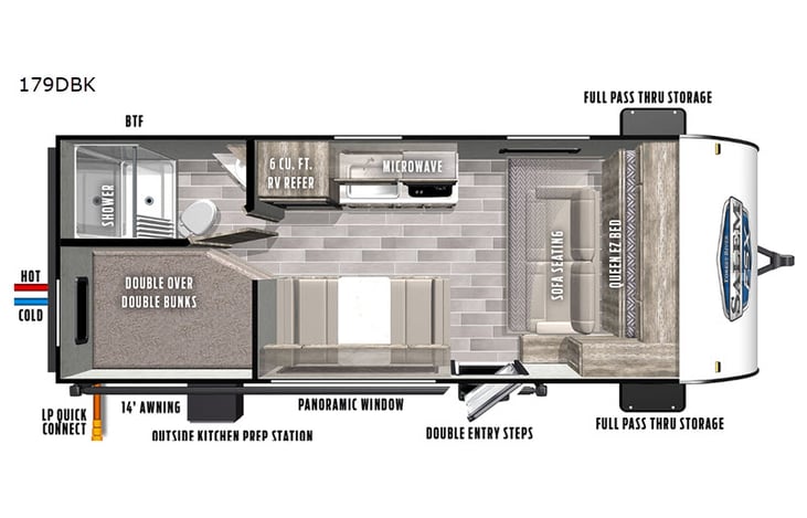 Representative floor plan provided by a trusted RVshare partner.
