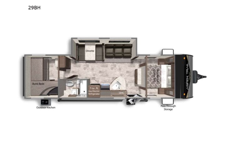 Representative floor plan provided by a trusted RVshare partner.