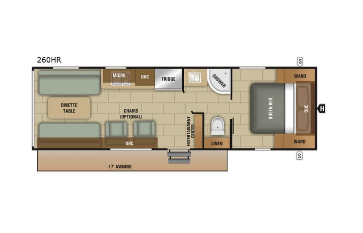 Representative floor plan provided by a trusted RVshare partner.