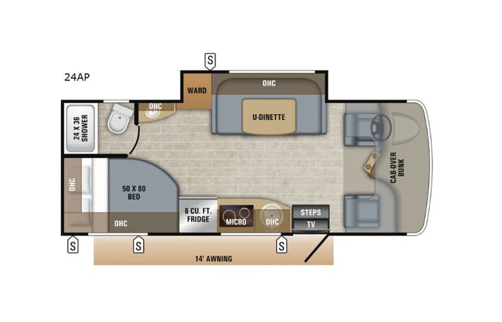 Representative floor plan provided by a trusted RVshare partner.
