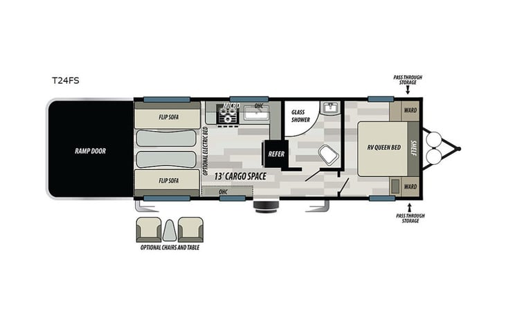 Representative floor plan provided by a trusted RVshare partner.