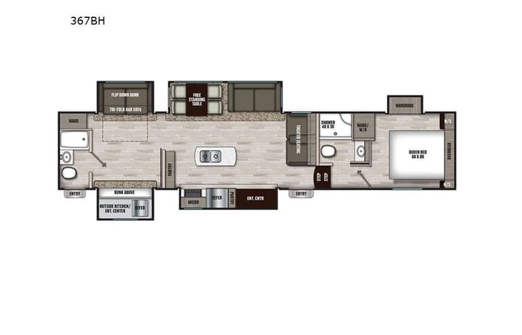 Representative floor plan provided by a trusted RVshare partner.