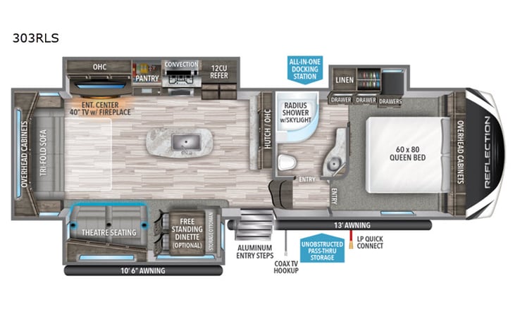 Representative floor plan provided by a trusted RVshare partner.