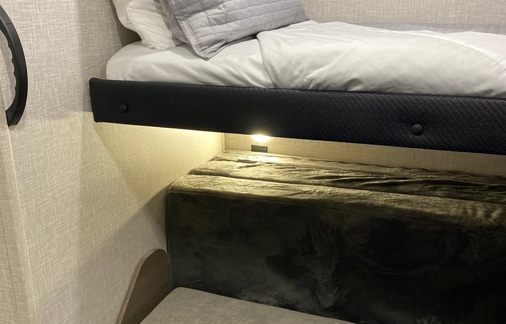 Lighting under bunks in second private living area/bunkhouse