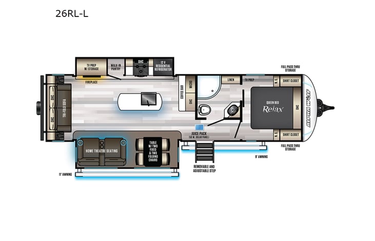 Representative floor plan provided by a trusted RVshare partner.
