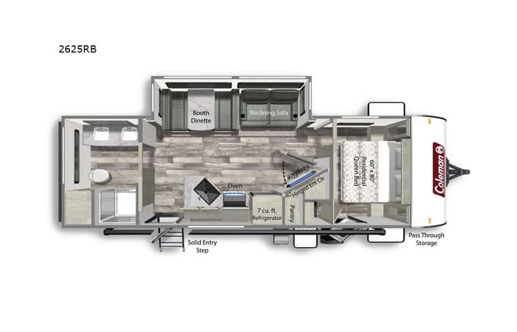 Representative floor plan provided by a trusted RVshare partner.