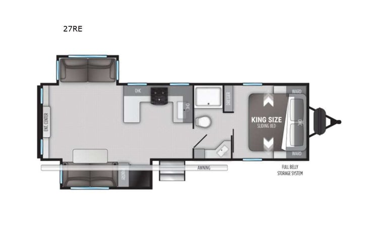 Representative floor plan provided by a trusted RVshare partner.