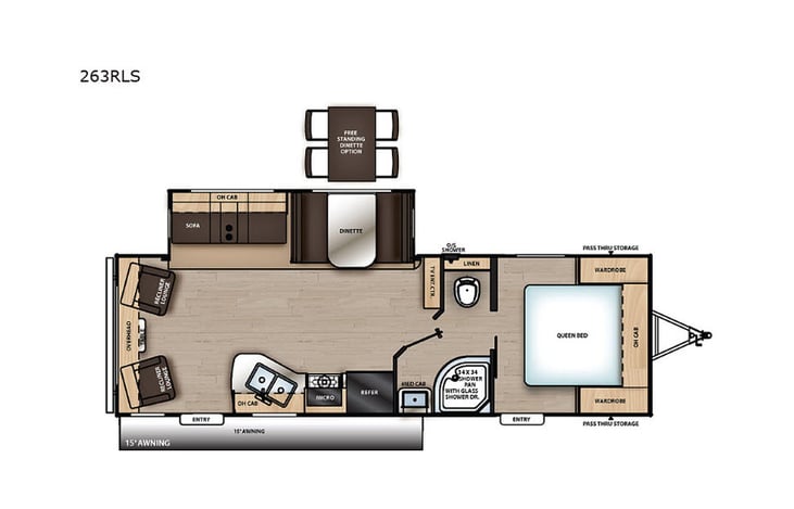 Representative floor plan provided by a trusted RVshare partner.
