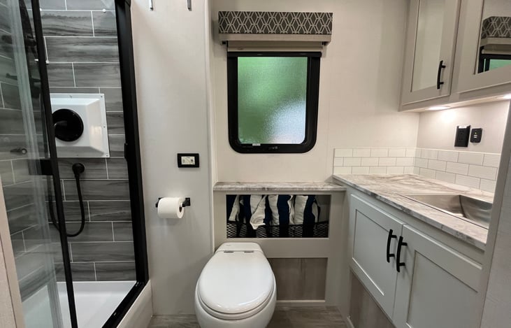 Full size porcelain toilet